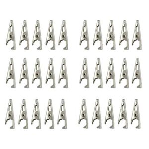 QMseller 27mm/1.06″ Alligator Clips Test Crocodile Clamps Silver Tone – (30 Pcs)