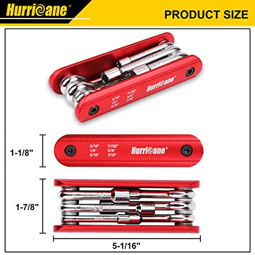 HURRICANE 6 In 1 Folding Nut Driver Set, SAE Size Hex Nut Driver Set, Chrome Vanadium Steel Shank. Premium Aluminum Handle Portable, Easy to Carry Out,Includes: 3/16″, 1/4″, 5/16″, 11/32″, 3/8″, 7/16″ | The Storepaperoomates Retail Market - Fast Affordable Shopping