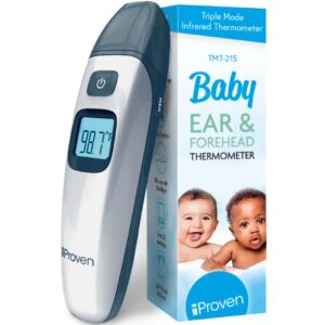 IPROVEN Digital 3-in-1 Infrared Thermometer for Babies, Kids and Adults [Fast, Accurate and Easy to Use] Ear, Forehead and Object Mode, TMT-215 Grey