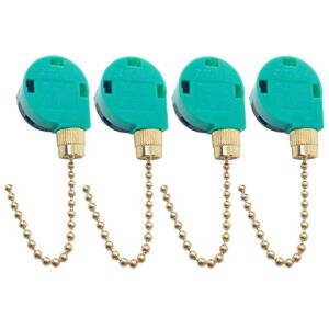 ZE-268S6 & ZE-208S6 Switch 3 Speed Pull Chain Control Fan Switch,4 Wire Replacement Switch for Zing Ear Ceiling Fan, Appliances,Lamps (4Pcs, Green+Gold)