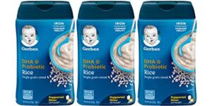 Gerber DHA and Probiotic Single-Grain Rice Baby Cereal, 8 Ounce (Pack – 3)