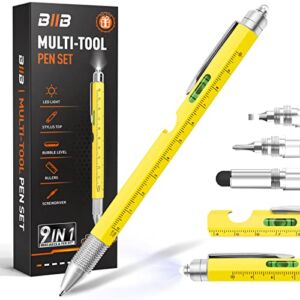 BIIB Stocking Stuffers Gifts for Men, 9 in 1 Multitool Pen, Gifts for Dad Cool Gadgets for Men Gifts, Unique Mens Gifts for Christmas, Husband, Grandpa, Dad Gifts from Daughter