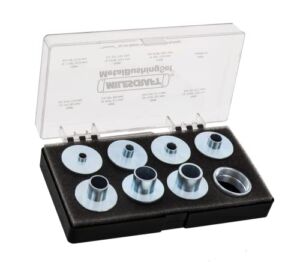 Milescraft 1228 Metal Bushing Set – 11 pc. Router Template Guide Set – Fits Porter Cable Style Router Sub Bases – Universal