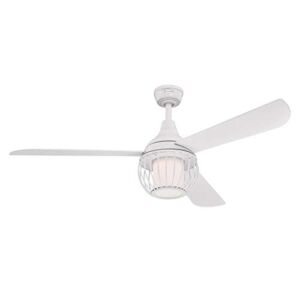 Westinghouse Lighting 7220700 Graham 52-Inch White Indoor, Dimmable LED Light Kit with Opal Frosted Glass, Remote Control Included Ceiling Fan