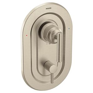 Moen T2900BN Gibson Posi-Temp with Built-in 3-Function Transfer Valve Trim Kit, Multi-Function Shower Handle, Contemporary Shower Diverter with Three Shower Settings, Valve Required, Brushed Nickel