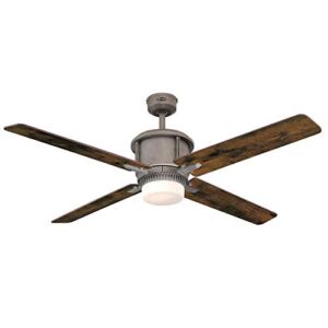 Westinghouse Lighting 7220200 Cliff 56-Inch Industrial Steel Indoor, Dimmable LED Light Kit with Opal Frosted Glass, Remote Control Included Ceiling Fan