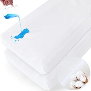 Changing Pad Cover Waterproof / 100% Organic Cotton Changing Pad Cover, 2 Pack Diaper Changing Pad Cover, Ultra Soft Diaper Change Table Sheets for Baby Boys and Girls, White