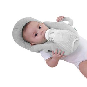 Baby Detachable Feeding Pillows Anti Roll Prevent Flat Self Feeding Nursing Pillow Portable Breast Feeding Pillows (Gray)