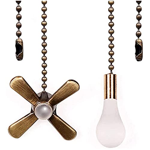 Ceiling Fan Pull Chain Compatible with Hunter Ceiling Fans, 13.6 Inches Fan Pulls Set with Connector 3mm Diameter Beaded Ball Fan Pull Chain (Bronze) | The Storepaperoomates Retail Market - Fast Affordable Shopping