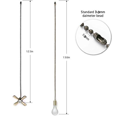 Ceiling Fan Pull Chain Compatible with Hunter Ceiling Fans, 13.6 Inches Fan Pulls Set with Connector 3mm Diameter Beaded Ball Fan Pull Chain (Bronze) | The Storepaperoomates Retail Market - Fast Affordable Shopping
