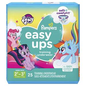 Pampers Easy Ups Training Underwear Girls Size 4 2T-3T 25 Count (Packaging May Vary)