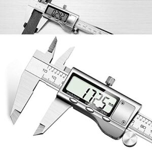 Digital Vernier Caliper – JUNING 6 inch/150mm Stainless Steel Electronic Digital Caliper with Large LCD Screen Inch/MM Conversion and Depth Gauge Measuring Tool Easy Reading Caliper Measuring Tool
