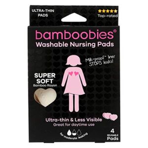 Bamboobies Ultra Thin Washable Nursing Pads 4 Count, 4 CT
