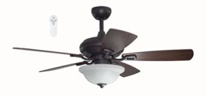 Litex TLEII44OSB5L One Step Bronze 44-inch Ceiling Fan with Quick Connect Five Reversible Blades Sienna/Driftwood