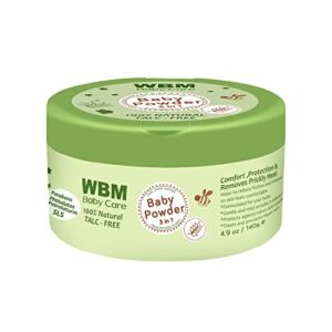 WBM Care Baby Powder Talc Free, specifically designed for baby’s delicate skin, Unscented Baby Powder-140g