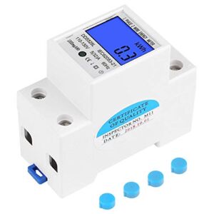 KWh Meter, Small 5-32A 110-130V 60Hz DDS528L LCD Backlight Single Phase Energy Electric Meter 35mm DIN Rail Mounting, Electric kWh Meter