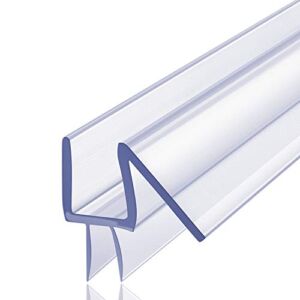 Butecare Premium Frameless Shower Door Bottom Seal Strip – Glass Door Side Seal Sweep ( 3/8” x 39”, Clear Vinyl )