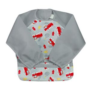 green sprouts Easy-wear Long Sleeve Bib | Waterproof Protection | Flipped Pocket, Soft Material, Easy Clean Smock