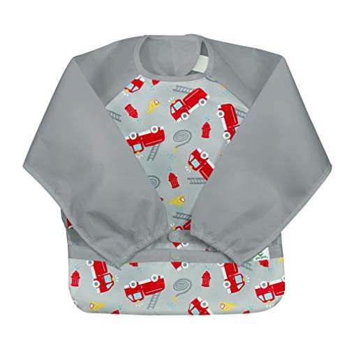 green sprouts Easy-wear Long Sleeve Bib | Waterproof Protection | Flipped Pocket, Soft Material, Easy Clean Smock | The Storepaperoomates Retail Market - Fast Affordable Shopping