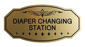 Signs ByLITA Victorian Diaper Changing Station Sign(Brushed Gold) – Small