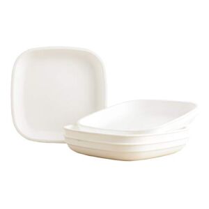 Re-Play Recycled Products Deep Walled Plates, Set of 4 (7.375″ Deep Walled Plates, White)