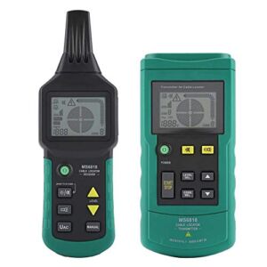 Walfront Cable Locator MS6818 12V-400V AC/DC Underground Wire Cable Locator Metal Pipe Detector Tester Line Tracker Cable Location Device Easily Cable Finder