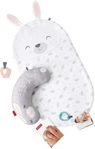 Fisher-Price Baby Bunny Massage Set, Newborn Tummy Time Playmat