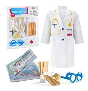 Litti City Doctor Costume for Kids, Play Doctor Set for Kids, Doctor/Vet, Playset Includes: Lab Coat (3T), Functional Stethoscope & Pretend Medical Supplies, Toy Doctor Kit for Toddlers 3-5 Years Old