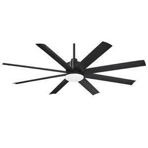Minka-Aire F888L-CL Slipstream 65 Inch Outdoor Ceiling Fan with Dimmable LED Light and DC Motor in Coal Finish