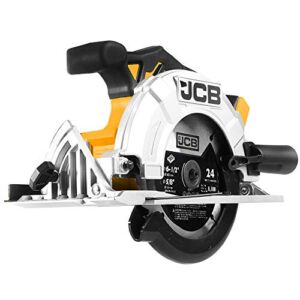 JCB Tools – JCB 20V Circular Saw 6-1/2-inch Power Tool With Adjustable Depth – No Battery – For Straight, Crosscuts, Bevel Cuts, Angled Cuts, Repeat Cuts, Woodworking, Home Improvements, Professionals