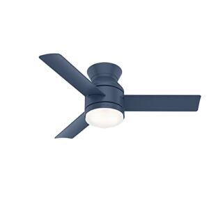 Hunter Dublin Low Profile Indoor Ceiling Fan with LED Light and Remote Control, 44″, Indigo Blue