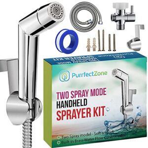 Purrfectzone Premium Adjustable Cloth Diaper Sprayer for Pre-Rinsing Messy Cloth Diapers with Ease – Complete Easy to Install DIY Diaper Washer Kit