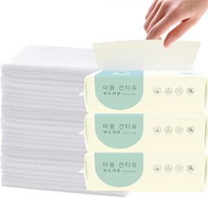 Cotton Wipes Tissue Dry Wipe- Soft Dry Cotton Wipes 3 Packs ,Disposable Cleansing Cloths,Great for Sensitive Skin and can be used as Washcloths, Incontinence Wipes, Makeup Wipes