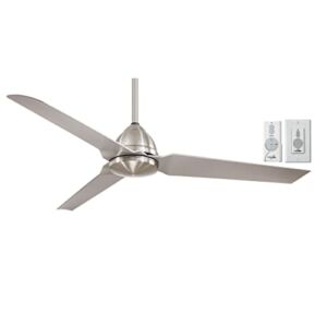 Minka-Aire F753-BNW, Java Brushed Nickel Wet 54″ Outdoor Ceiling Fan with Remote and Additional Wall Control