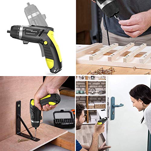 WONDER MASTER Cordless Screwdriver, 4.8V Electric Screwdriver Rechargeable Battery with Screw Bits Set Power Screw Gun Forward/reverse Switch & Built-in LED for DIY Furniture Installation Drill | The Storepaperoomates Retail Market - Fast Affordable Shopping