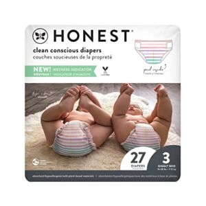 THE HONEST COMPANY Rainbow Stripes Size 3 Diapers, 27 CT