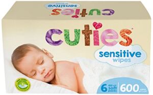 Cuties Complete Care Sensitive Baby Wipes, Unscented, 600 Count