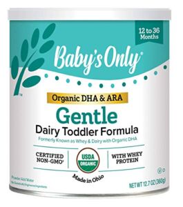 Baby’s Only Organic Whey & Dairy Protein with DHA & ARA Gentle Toddler Formula, 12.7 Oz (Pack of 1) | Non-GMO | USDA Organic | Clean Label Project Verified | Tummy Gentle