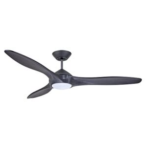 Luminance Kathy Ireland Home Lindbergh Eco 60 Inch Ceiling Fan with Light | LED Lighting Fixture with 6-Speed Wall Control and 3 Solid Wood Blades, Graphite, 13.80×13.80×60.00 (CF315CR60GRT)