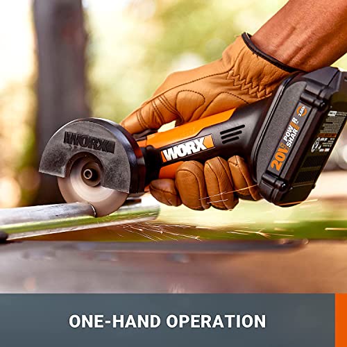 WORX Cordless Angle Grinder Tool 20V Mini Cutter 3 Inch WX801L.1 with 2 Cutting Discs Battery and Charger Included | The Storepaperoomates Retail Market - Fast Affordable Shopping