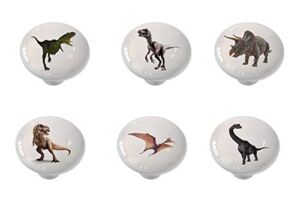 Set of 6 Realistic Looking Dinosaurs Drawer / Cabinet Knobs by Gotham Decor