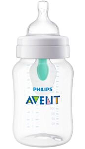 Philips AVENT Anti-Colic Baby Bottle with AirFree Vent, Clear, 9 Oz