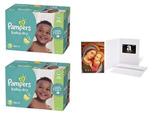 Diapers Size 5, 164 Count – Pampers Baby Dry Disposable Baby Diapers (2 Qty) with Amazon.com $20 Gift Card in a Greeting Card (Madonna with Child Design)