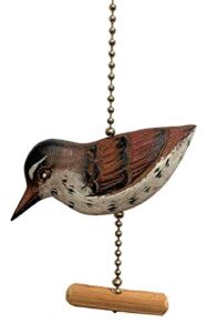 MTI Baby Sandpiper Shore Bird Ceiling Fan Pull Carved Wood