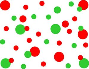 Polka Dots Wall Decal Vinyl Wall Stickers Dots Wall Decals Circle Wall Stickers Christmas Wall Decals Classroom Wall Decals Playroom Wall Decor-52 Dots Lime Green&Red