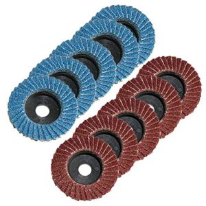FPPO 2″ 10PCS Grinding Wheel Flap Discs for 2-inch Mini Air Angle Grinder, For Metal Wood and Plastic polishing 80 Grit