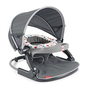 Fisher-Price On-the-Go Sit-Me-Up Floor Seat Arrows Away, Travel Baby Chair for indoor and outdoor use [Amazon Exclusive]