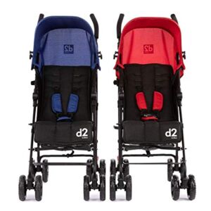 Diono Two2Go Lightweight Stroller, Red/Blue (2-Pack)