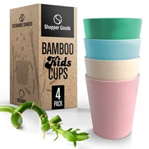 Bamboo Cups Kids Toddler Multi-Color (4 Pack / 10 Oz)