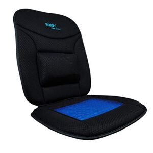 Sojoy Gel Seat Cushion with Lumbar Support,Breathable Firm Back Support Pain Relief Coccyx Seat Cushion for Car,Truck,Office